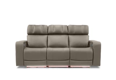 LAS VEGAS LEATHER Media 3 Seater Electric Recliner with Drop Down Table
