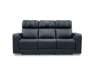 LAS VEGAS LEATHER Media 3 Seater Electric Recliner with Drop Down Table