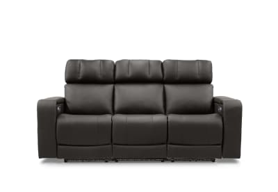 LAS VEGAS LEATHER Media 3 Seater Electric Recliner with Drop Down Table