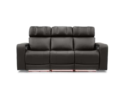 LAS VEGAS LEATHER Media 3 Seater Electric Recliner with Drop Down Table