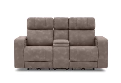 LAS VEGAS FABRIC Media 2 Seater Electric Recliner with Console