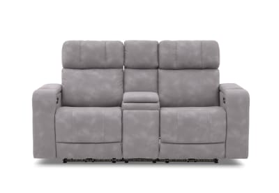 LAS VEGAS FABRIC Media 2 Seater Electric Recliner with Console