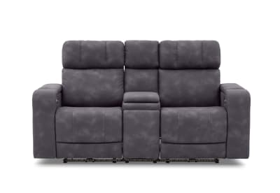 LAS VEGAS FABRIC Media 2 Seater Electric Recliner with Console