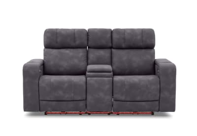 LAS VEGAS FABRIC Media 2 Seater Electric Recliner with Console