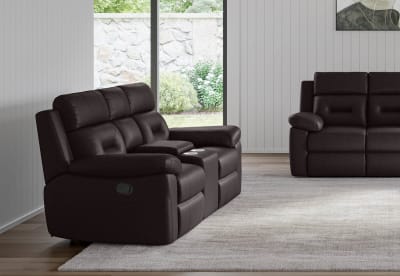 KESWICK FABRIC 2 Seater Manual Recliner with Console