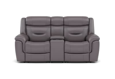 BRAYLON LEATHER 2 Seater Electric Recliners with Console