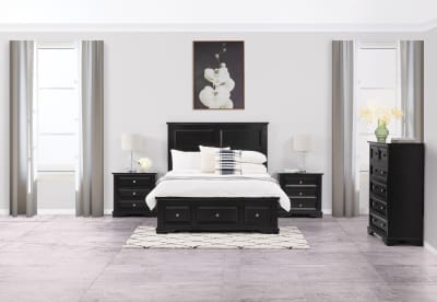 CHANELLE 4 Piece Double Tall Chest Bedroom Suite