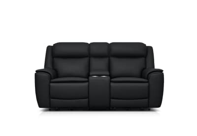 GLUSMAN LEATHER 2 Seater Sofa Electric Recliners with Console