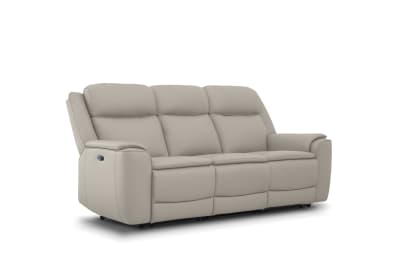 GLUSMAN LEATHER 3 Seater Sofa Electric Recliner with Drop-Down Table