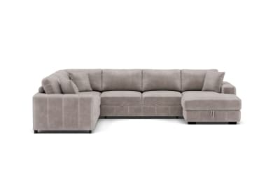 ANWEN FABRIC RHF Corner Chaise with Sofa Bed