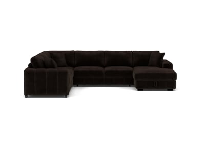 ANWEN FABRIC RHF Corner Chaise with Sofa Bed