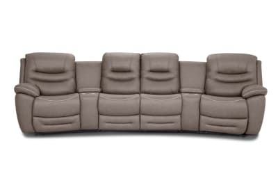 FEDERER FABRIC 4 Seater Theatre Suite with Manual Recliners and Console