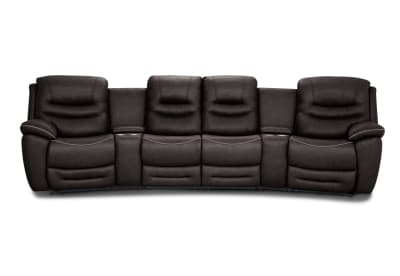 FEDERER FABRIC 4 Seater Theatre Suite with Manual Recliners and Console