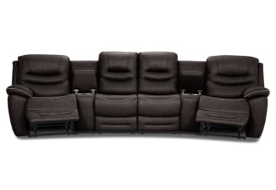 FEDERER FABRIC 4 Seater Theatre Suite with Manual Recliners and Console