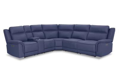 WOLFGANG FABRIC Corner Lounge with Electric Recliners and Console