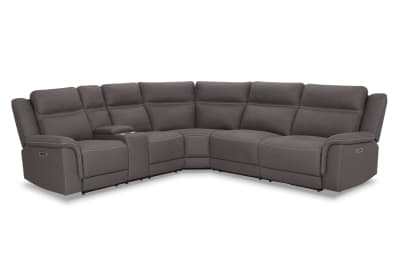 WOLFGANG FABRIC Corner Lounge with Electric Recliners and Console