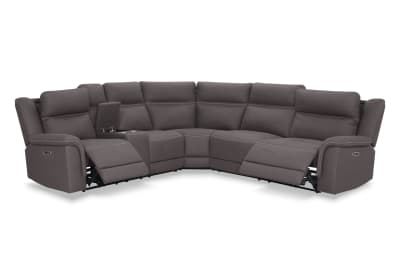 WOLFGANG FABRIC Corner Lounge with Electric Recliners and Console