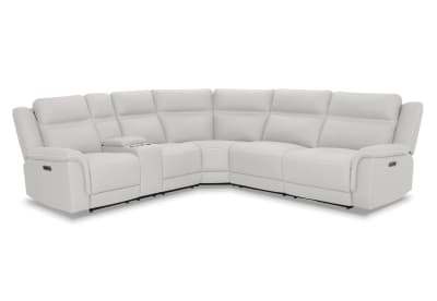 WOLFGANG FABRIC Corner Lounge with Electric Recliners and Console