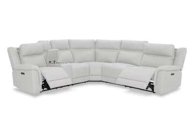 WOLFGANG FABRIC Corner Lounge with Electric Recliners and Console