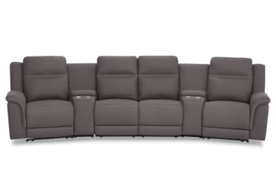 WOLFGANG FABRIC 4 Seater Theatre Suite with Electric Recliners and Console