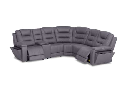 AGASSI FABRIC 5 Seater Corner Lounge with 1 Console