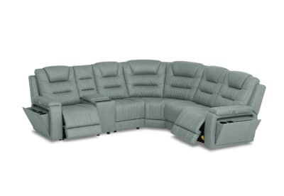 AGASSI FABRIC 5 Seater Corner Lounge with 1 Console