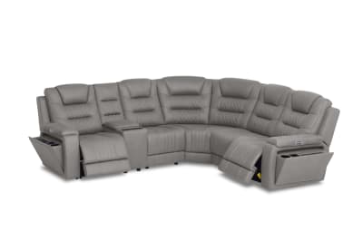 AGASSI FABRIC 5 Seater Corner Lounge with 1 Console