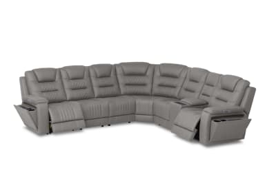 AGASSI FABRIC 6 Seater Corner Lounge with 1 Console