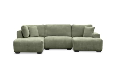 PAMINA FABRIC 4 Seater Lounge with Double Chaises