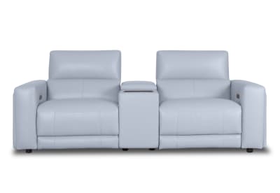 CHICAGO LEATHER 2 Seater Electric Recliner with 1 Console