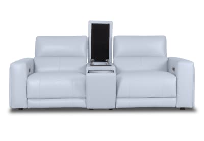 CHICAGO LEATHER 2 Seater Electric Recliner with 1 Console