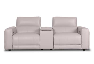 CHICAGO LEATHER 2 Seater Electric Recliner with 1 Console