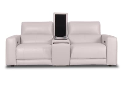 CHICAGO LEATHER 2 Seater Electric Recliner with 1 Console