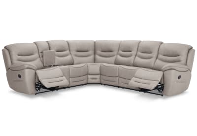 FEDERER FABRIC 6 Seater Corner Lounge with Console