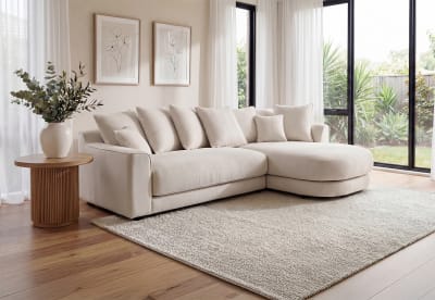 SISLEY FABRIC 3 Seater Lounge with RHF Chaise