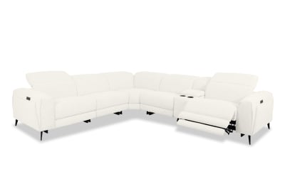 LORENZA FABRIC 5S Cnr Lounge with 2 Inbuilt ER and Cns