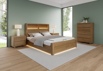 RANA 4 Piece King Tall Chest Bedroom Suite