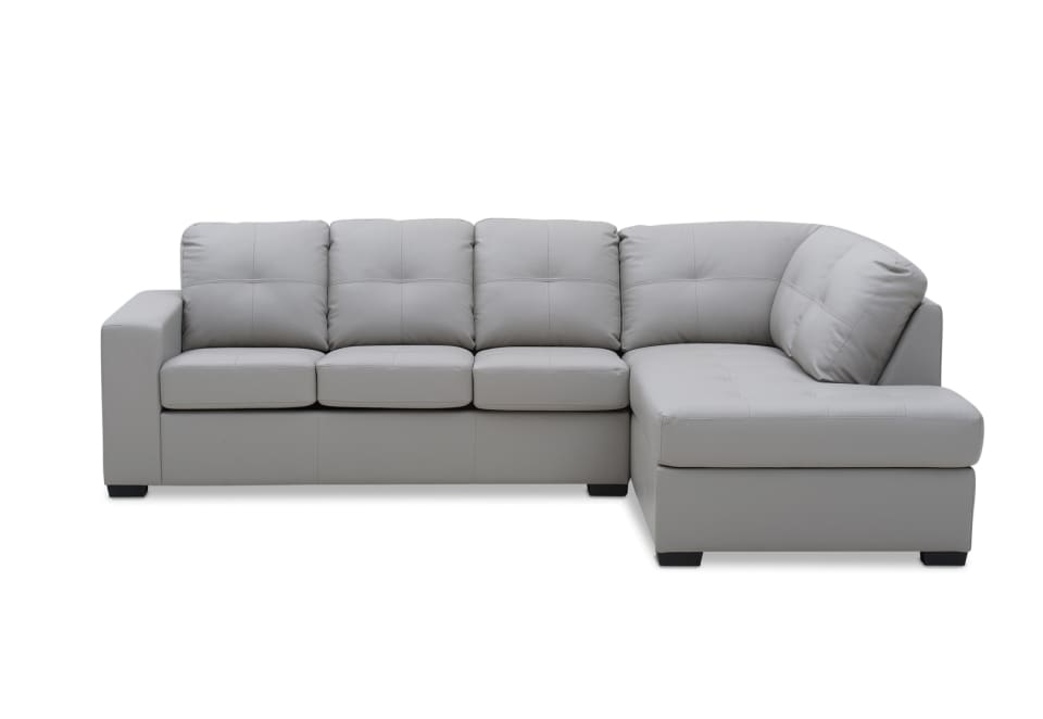 DIAMOND Leather-Look Right-Hand Facing Corner Chaise with Sofa Bed