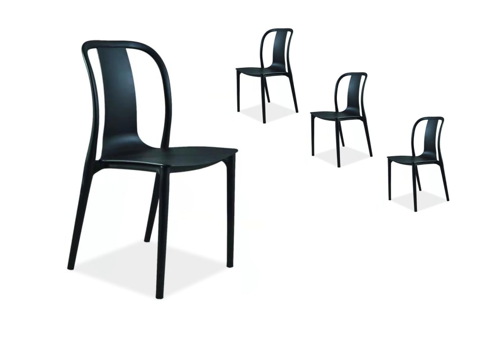 VON TIKI Black Outdoor Dining Chair