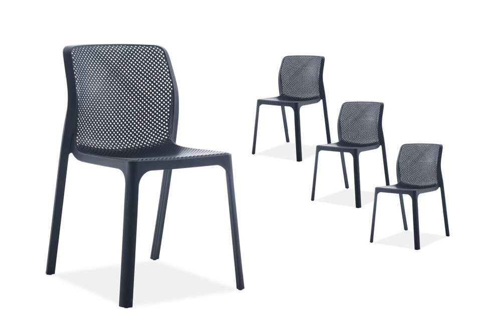 SINGLETON Set of 4 Black OD Chairs