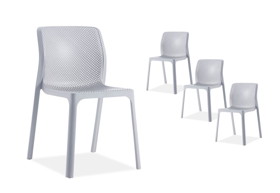 SINGLETON Set of 4 Grey OD Chairs