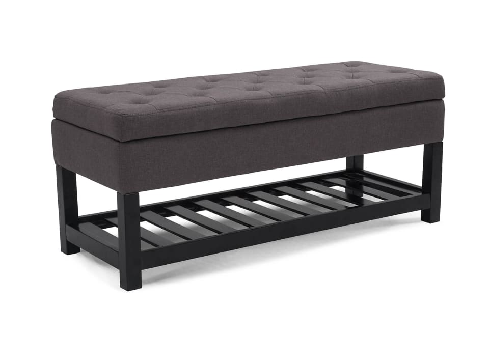 PRUDENCE Dk Grey Upholstered Bench