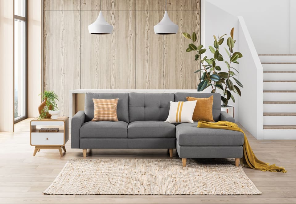 KELLER Fabric 3 Seat RHF Chaise
