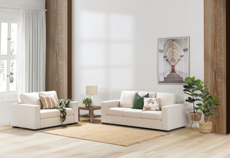 KIRBY Fabric 3 Seat Sofa