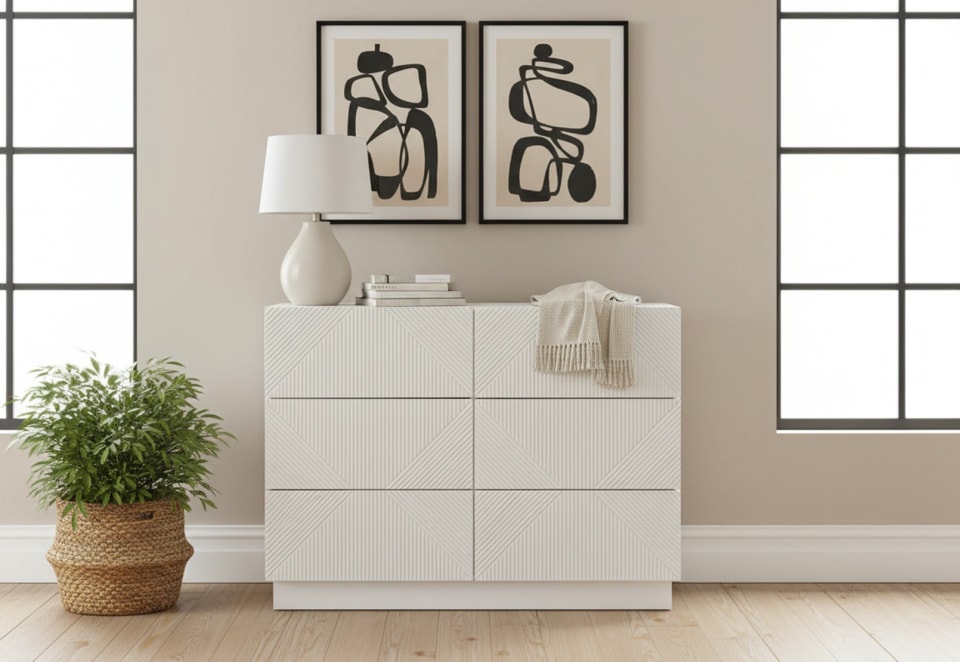 GATES White 6 Drawer Dresser