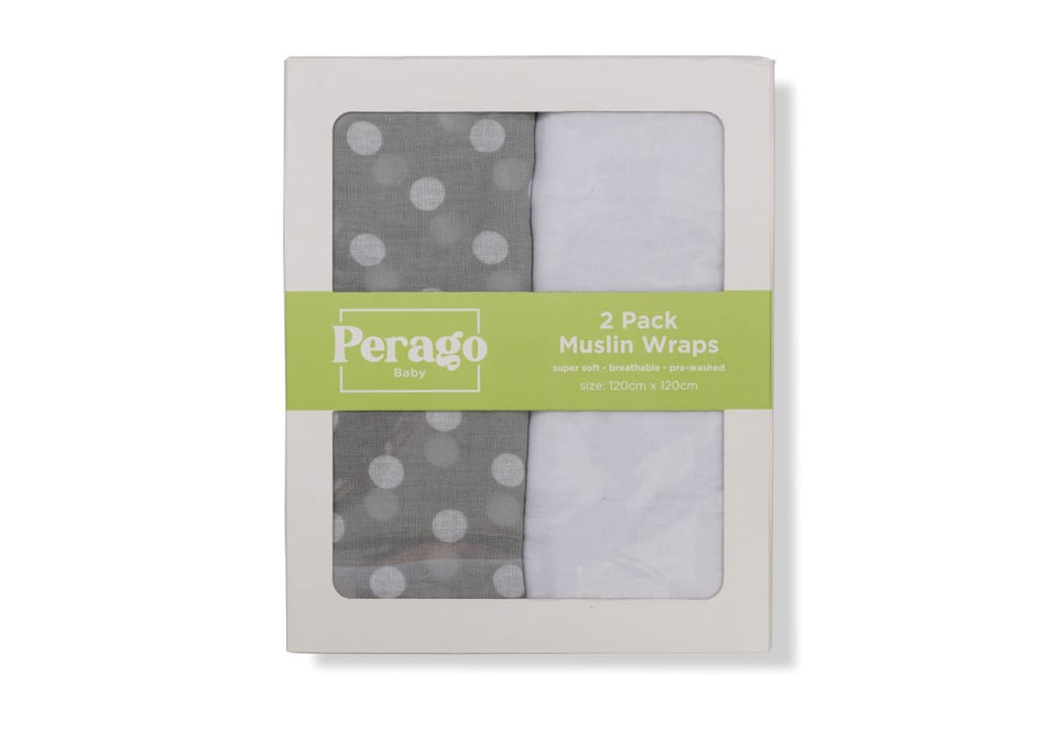 PERAGO BABY Polka Dot 2pack Muslin Wrap