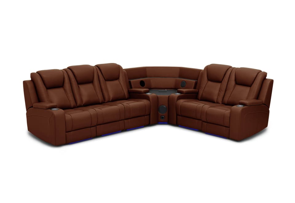 SENTINAL MK2 LEATHER 5 Piece Corner with LHF 3 Seater