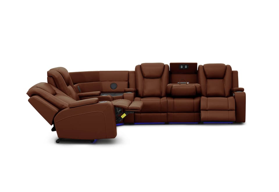 SENTINAL MK2 LEATHER 5 Piece Corner with RHF 3 Seater