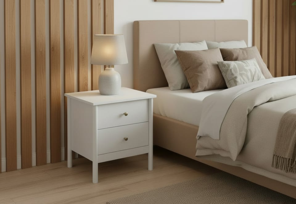 ROWLAND 2 Drawer Bedside