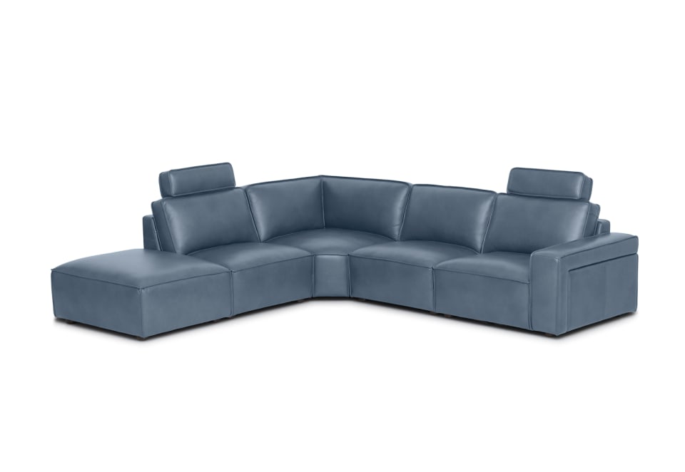 BARTELLE LEATHER 5 Piece LHF Corner Chaise
